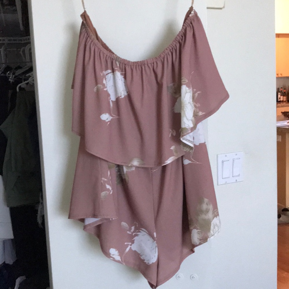 Floral Strapless Romper